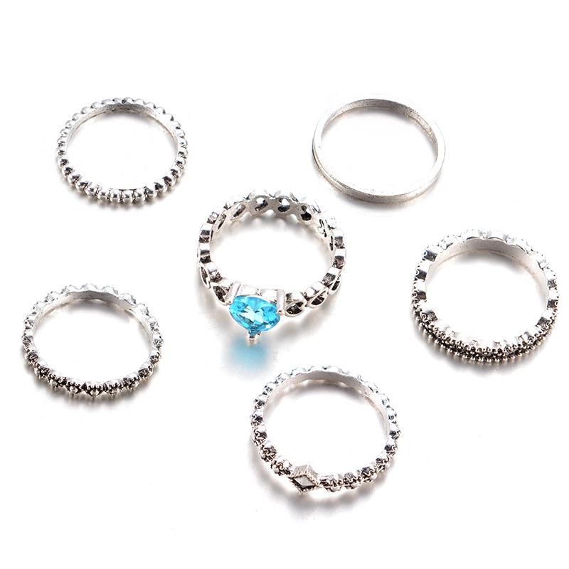 New Jewelry, Love Sapphire Ring Set 6-Piece Ring Set
