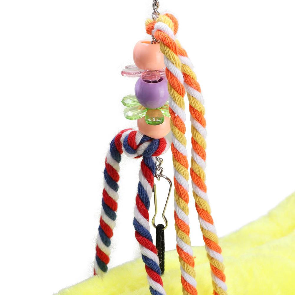 Pet Bird Plush Nest Swing Comfortable Hanging Bed Hammock Play Toy for Parrot YellowS
