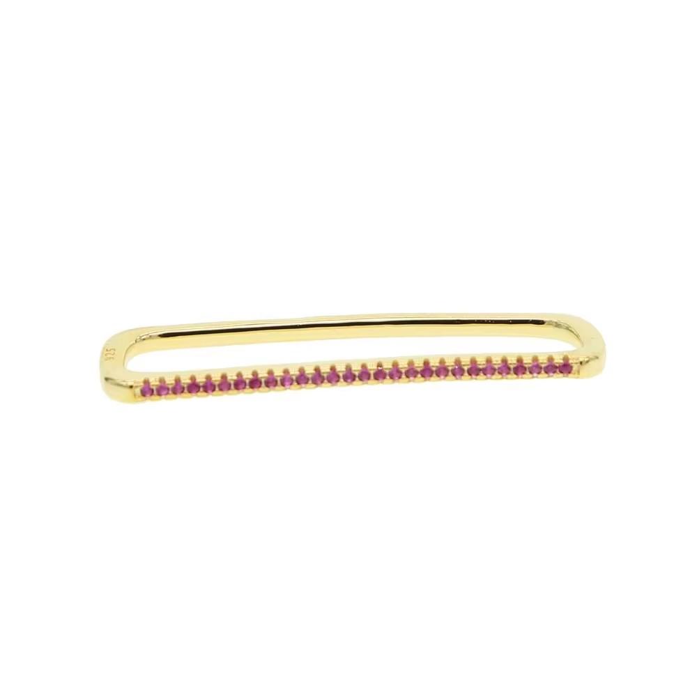 Rectangle Big Micro Pave 5A Cubic Zirconia CZ Simple No Piercing Earring for Fashion Women