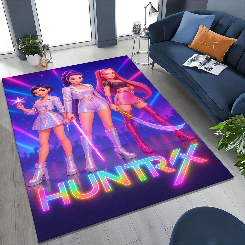 27 Style New KPOP Demon Hunters Rumi Mira Zoey Cartoon Rug for Bedroom Living Room Sofa Home Doormat Decor, Non-slip Floor Mat