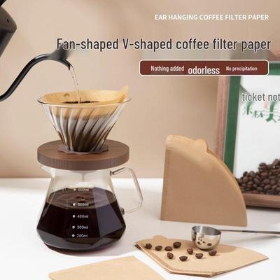 Fächerförmiger Kaffeefilter: Lebensmittelechtes Handaufguss-Kaffeemaschinen-Filterpapier
