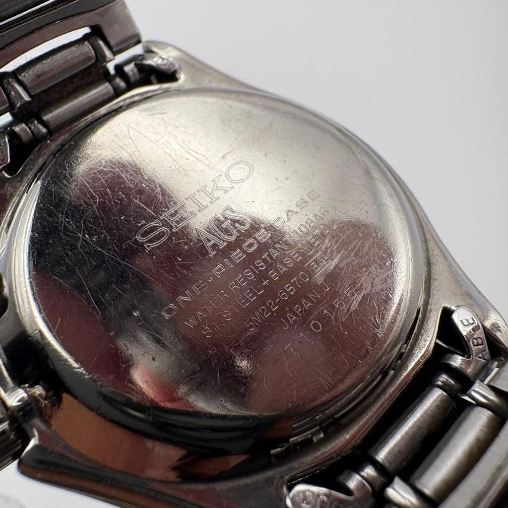 Used SEIKO AGS SPIRIT 5M22-6B70 Kinetic Junk