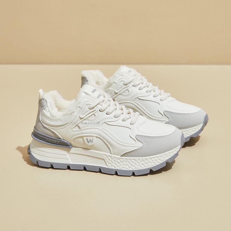 

ins новая бархатная папина обувь женская зимняя теплая студенческая спортивная платформа для отдыха D 40 серый