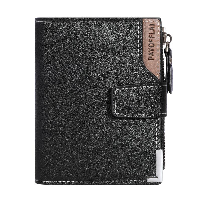 

Portefeuille court en cuir PU pour hommepoche a fermeture eclair, porte-cartesporte-po.porte-monnaie masculinmarque deuxe