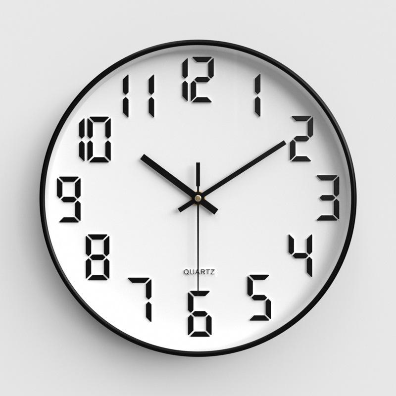 Household Clocks, Living Room Wall Clock, Bedroom Silent Wall Clock, Modern Simple Round Quartz Clock 12 Inches 30CM