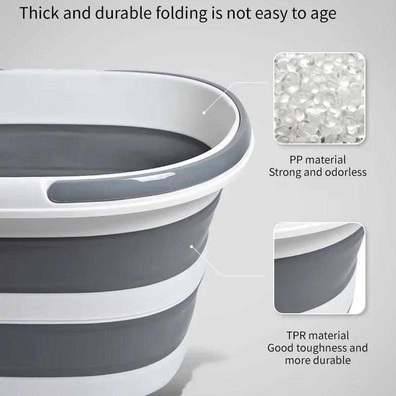 16L Car Wash Bucket Portable Folding Basin Household Clean Bucket Bathroom Storage Basket Camping Gardening Fishing Supplies