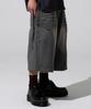 XTONZ Xp282 Square Jacquard Bermuda Denim Pants (Deep Gray)