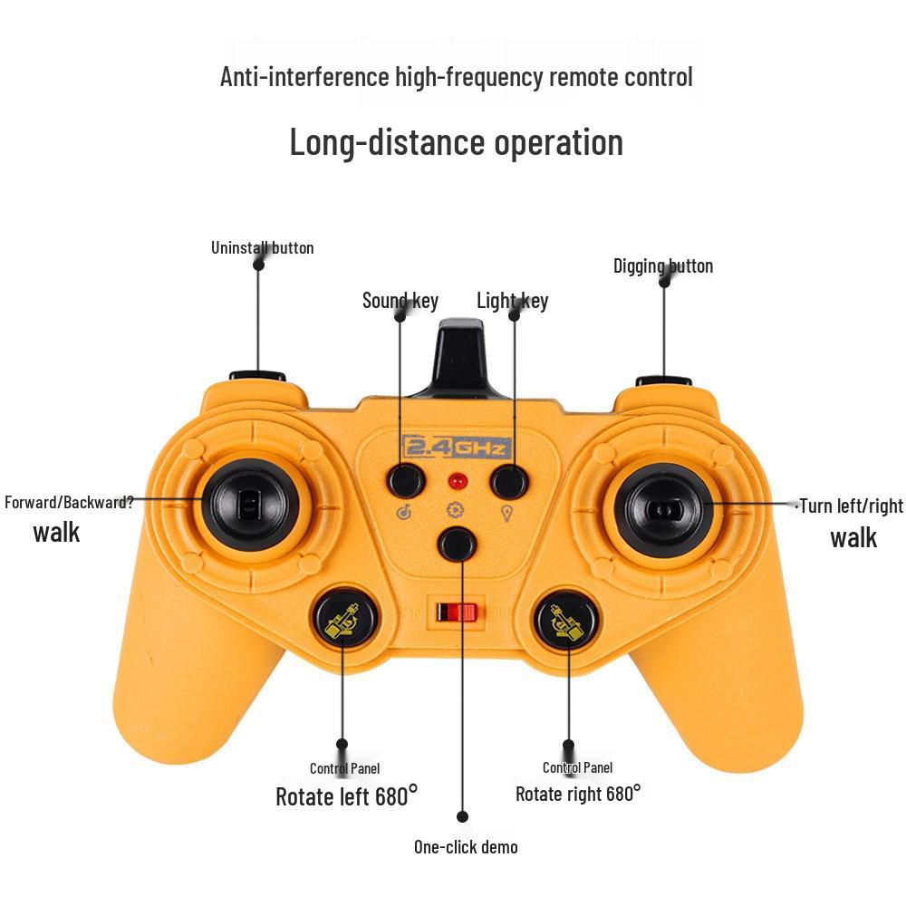 Free Shipping Remote Control Alloy Excavator, Engineering Vehicle, Dump Truck & Bulldozer Toy for Kids