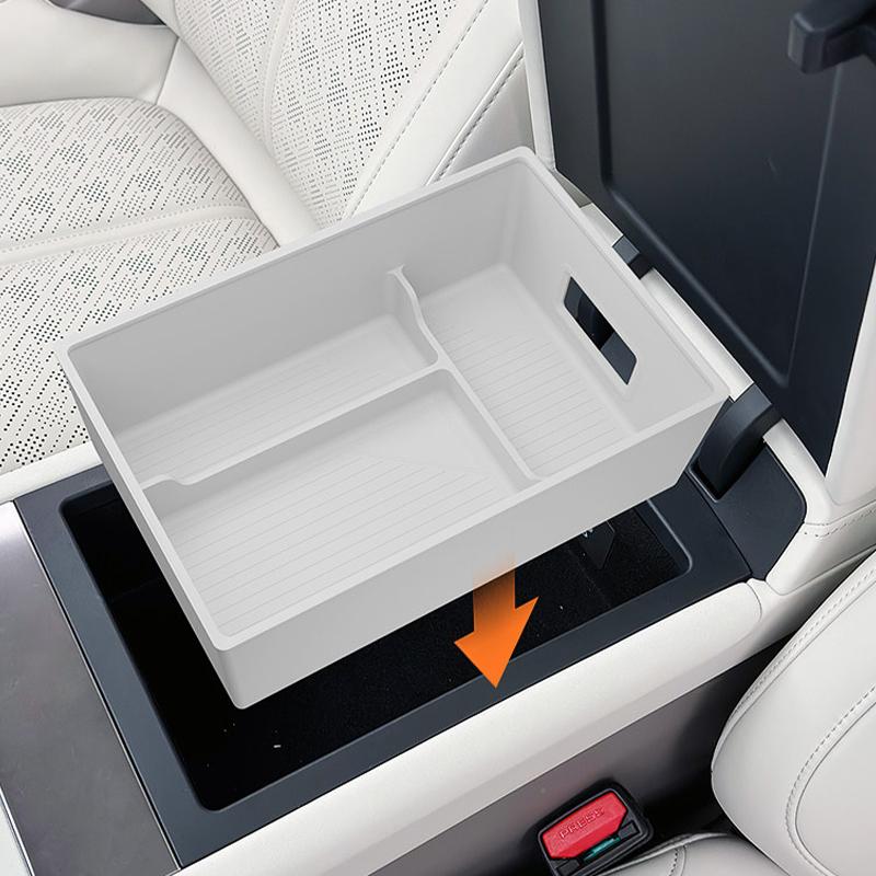 For ZEEKR 7X 2026 Car Armrest Compartment Storage Box Silicone Car Central Control Storage Box Auto Interior Accessories