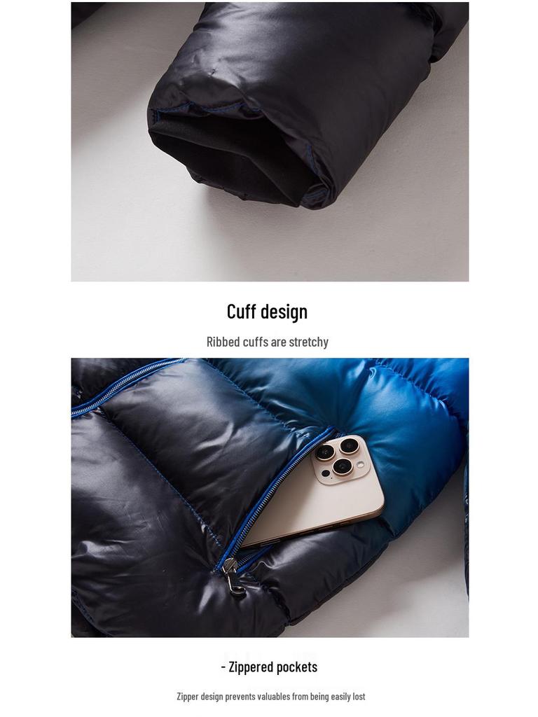 Zimní péřová bunda s kapucí pro chlapce s grafenovým ohřevem – Silný, teplý bavlněný kabát pro starší děti