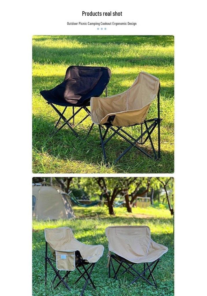 Portable High-Back Folding Moon Chair for Camping and Outdoor Use