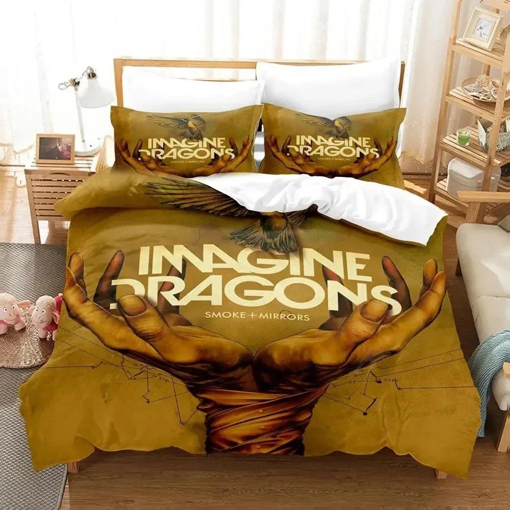 3D Print Imagine Dragons Album Cover Bedding Set Duvet Cover Bed Set Quilt Cover Pillowcase Comforter King Queen Size Boys Adult