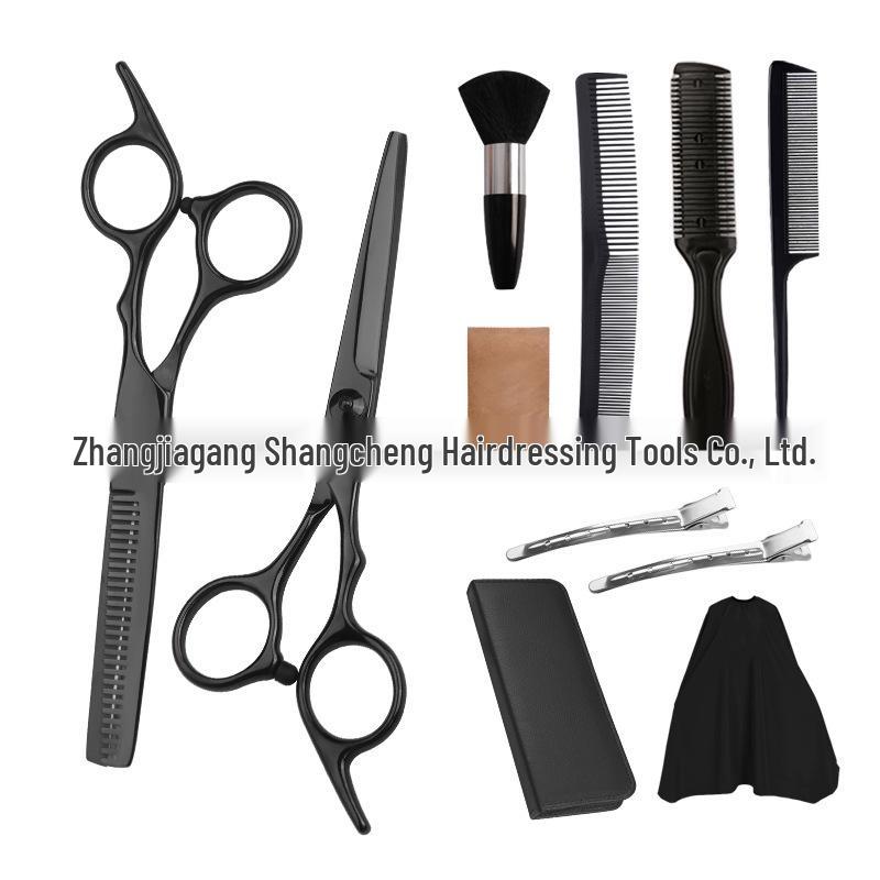 Professionelles Friseur-Barbier-Scherenset: Flache Schneide- & Ausdünnschere für den Heimgebrauch