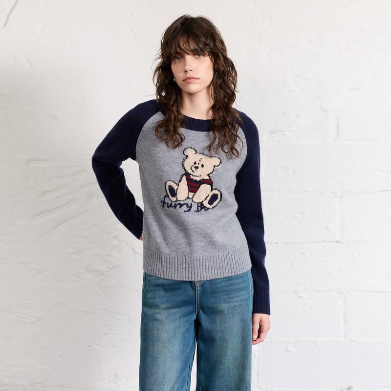 

Sancai Women s Bear Jacquard Knit Sweater M (160/84A)
