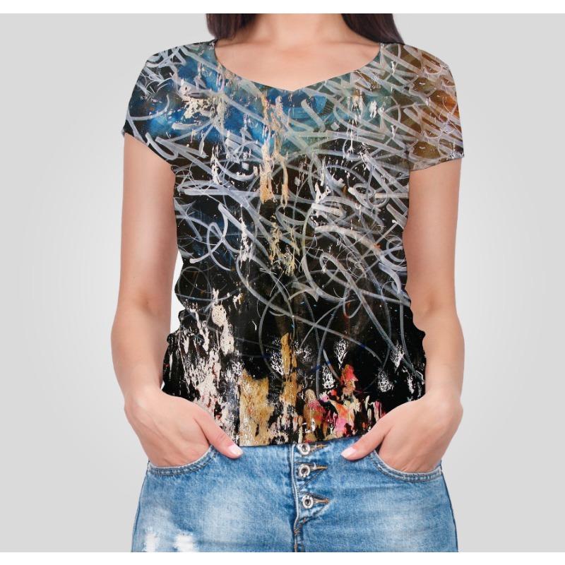 

Женская футболка большого размера с 3D-принтом, модная, трендовая, брендовая, сексуальная, с V-образным вырезом, с коротким рукавом, летняя, молодежная, женская, элегантная 6XL