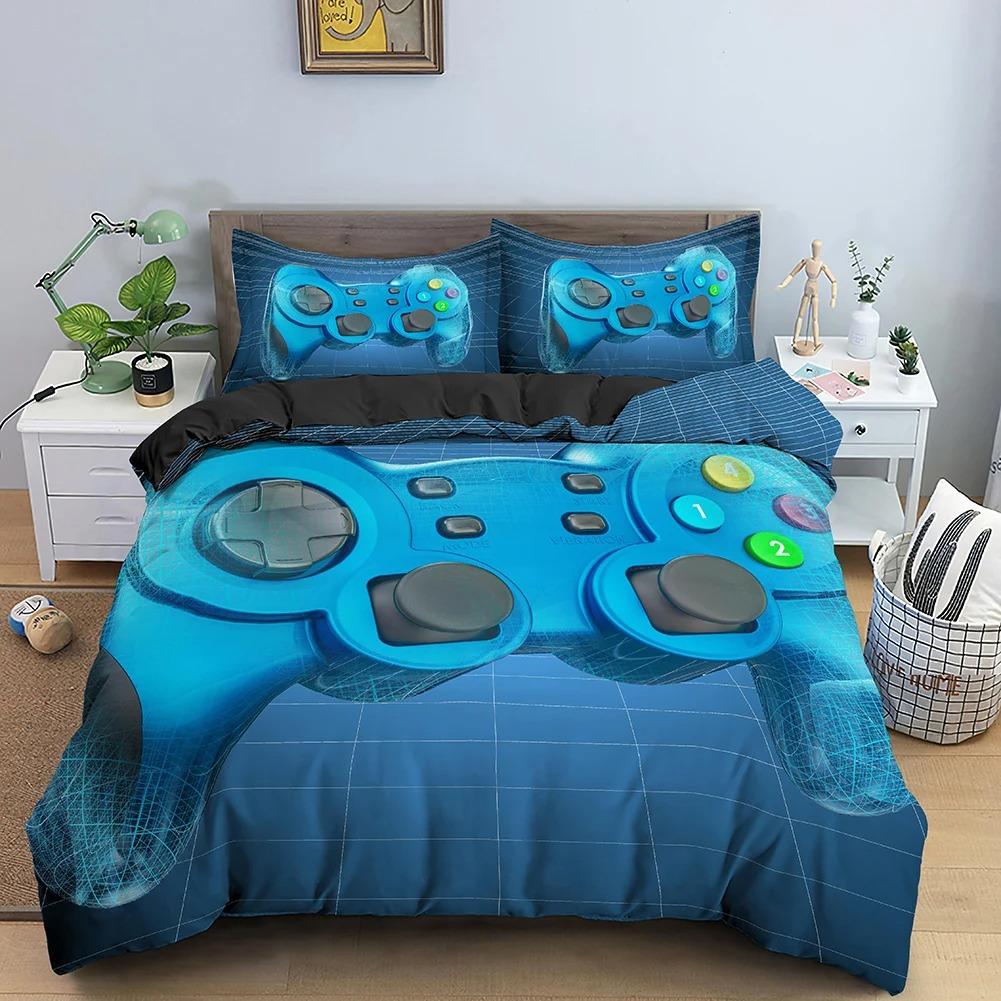 Game Console Neon Contrast Color Handle Comfortable Duvet Cover Pillowcase Bedding Set Children Bedroom Decoration Home Textile