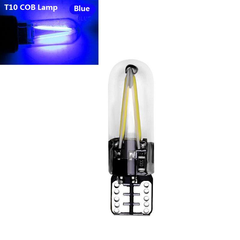 

4/2 шт. T10 W5W светодиодные лампы Canbus безошибочные лампы накаливания COB светодиодные клиновые лампы для автостоянки автомобиля лампа для чтения двери DC 12 В 1Pcs синий