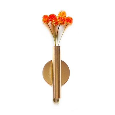 Wandmontierte selbstklebende Metall-Trockenblumenvase Röhre Zuhause Garten