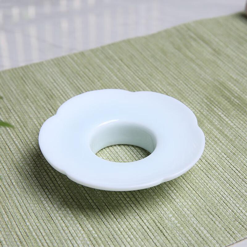 Ribbed Mutton Fat Jade Porcelain 10-Piece Tea Set