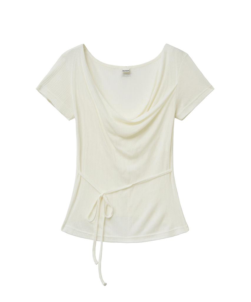Lense Drape String Tee Ivory