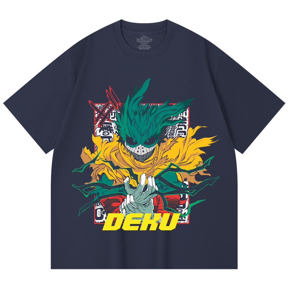 230 Gsm 100% Cotton My Hero Academia V23 Deku Print Unisex Heavy Cotton T Shirt