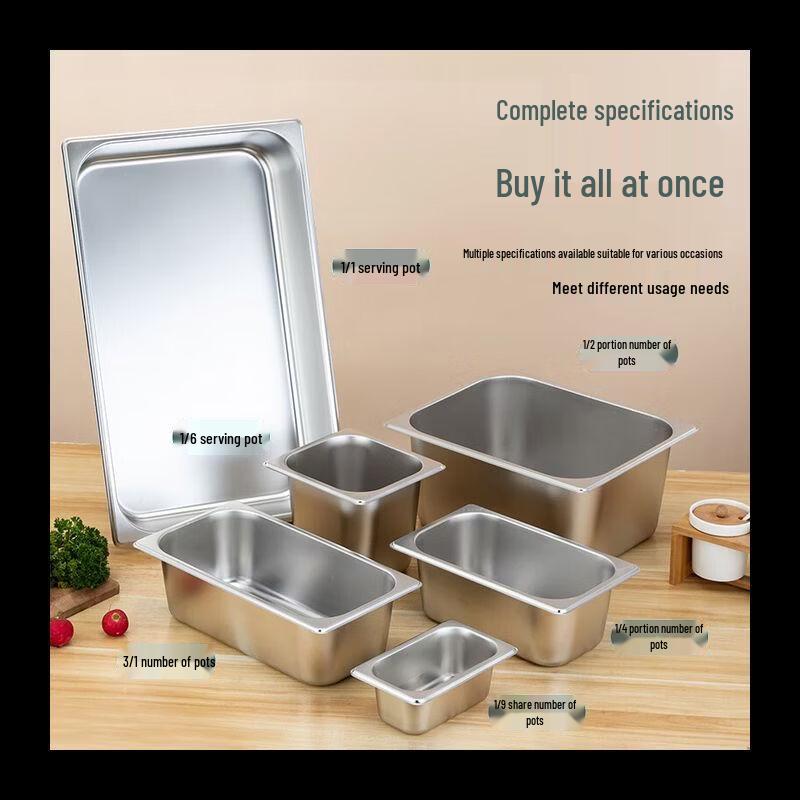 NHZHIW Rectangular Stainless Steel Food Pan with Lid