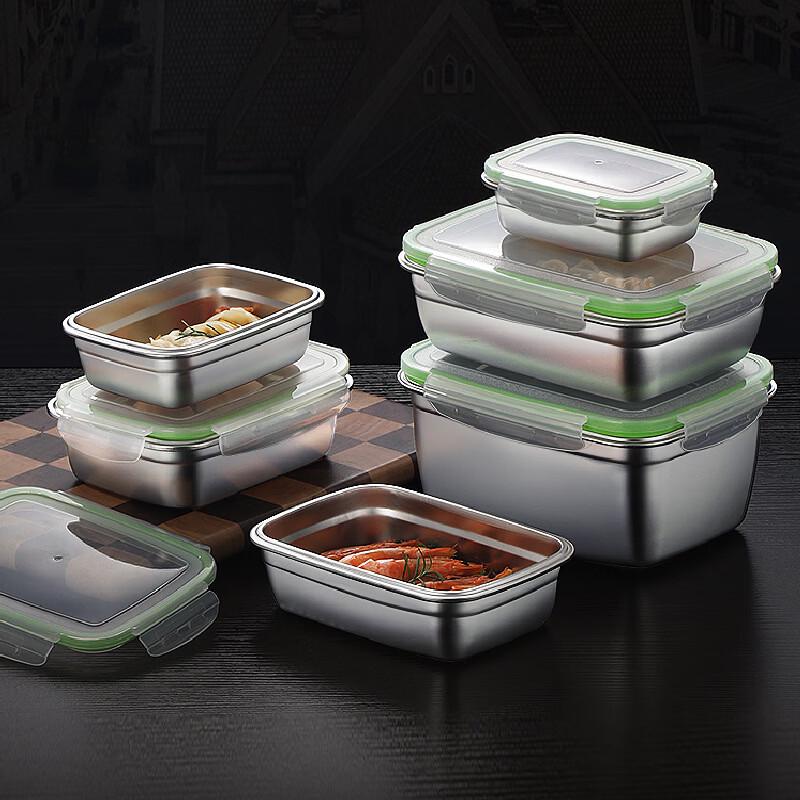 ZISIZ 304 Stainless Steel Rectangular Food Storage Container