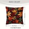Autumn Leaf Double-Sided Decorative Pillowcase, Vivid Red Orange Yellow Foliage Pattern Cushion Cover For Living Room