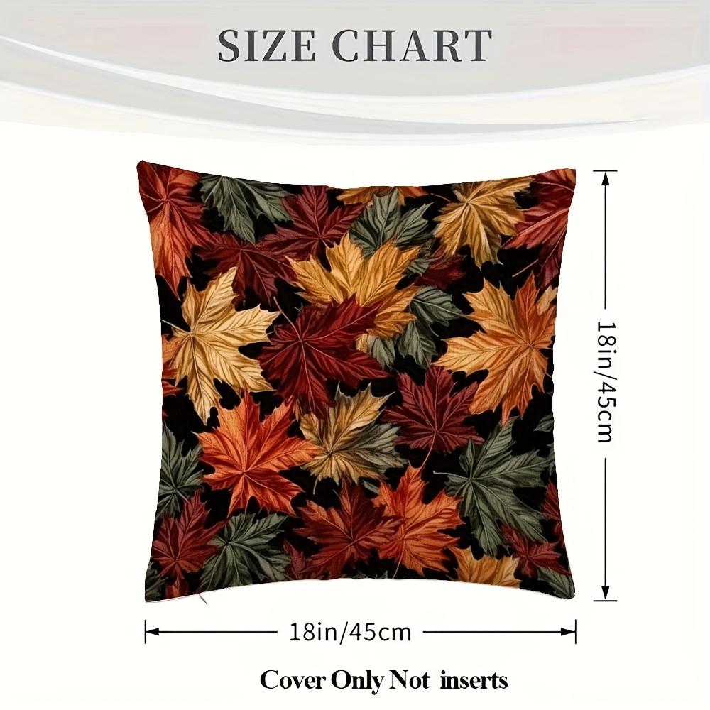 Autumn Leaf Double-Sided Decorative Pillowcase, Vivid Red Orange Yellow Foliage Pattern Cushion Cover For Living Room