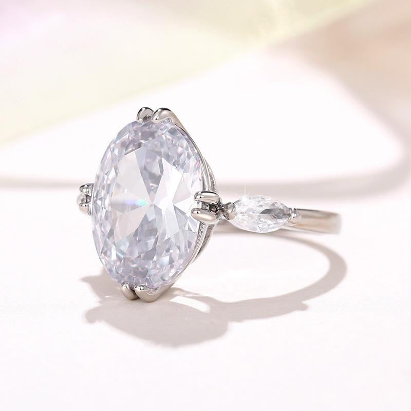 

CAOSHI Simple Luxury Lady Rings Big Oval Crystal Rings for Noble Party Chic Wedding Zircon Aesthetic Accessories for Engagement 6