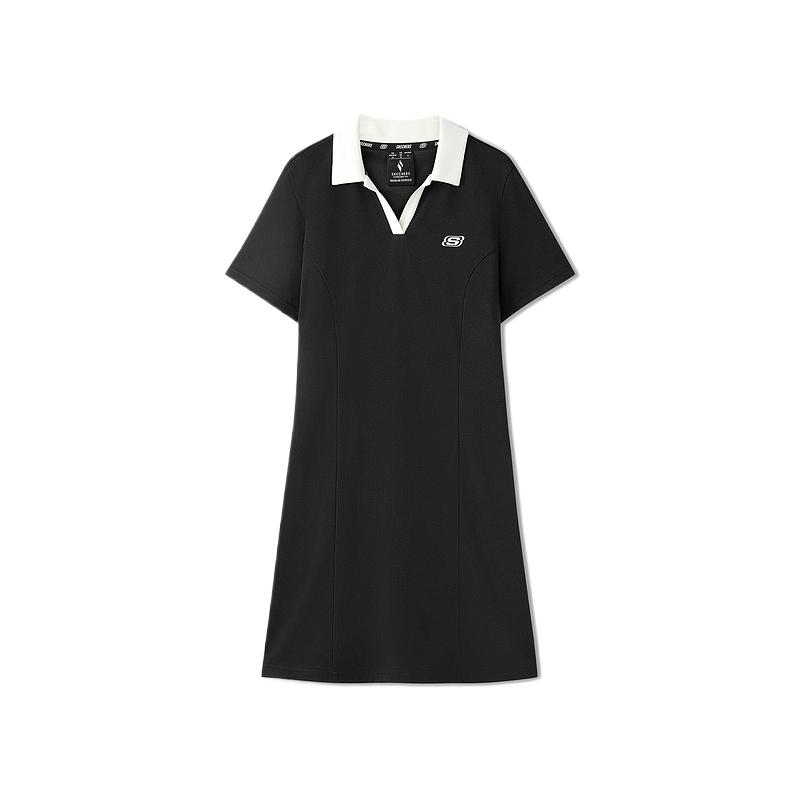 Skechers Moisture-Wicking Skin-Friendly Breathable Short Sleeve Dress Women dresses L226W134-0018 S