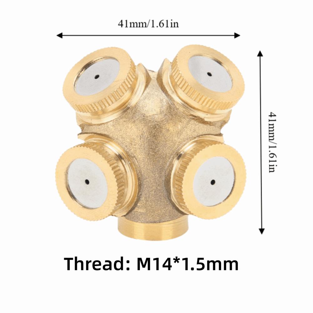 5PCS M14 X 1.5mm Female Thread Misting Spray Nozzle Brass Lawn Sprinkler Nozzle  Outdoor Cooling