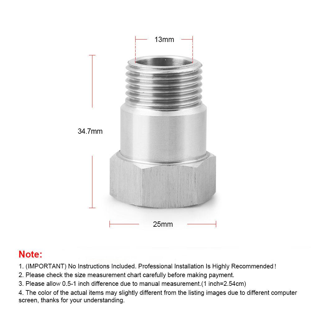 O2 Oxygen Sensor Test Pipe Extension Adapter Spacer Steel Chromed 34.7mm M18 X 1.5 CEL Bung Spacer for Car Part Accessories