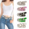 Cintura da donna Paillettes glitter Strass lucidi Multi fori Lunghezza regolabile Cinturino Ecopelle Cintura stile street