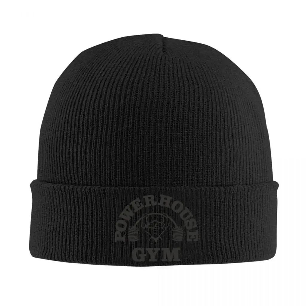 New Gym Motivation Hats Autumn Winter Beanies Warm Powerhouse Gym Cap FeUnisex Unisex Acrylic Skullcap