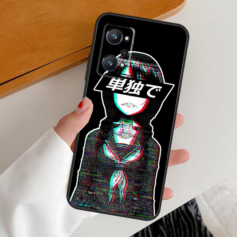 Sad Girl Japanese Anime For Realme 14 10 11 12 13 Pro Plus GT6 GT7 15 Pro C65 C67 C63 C61 C55 C51 C53 C35 C75 Case
