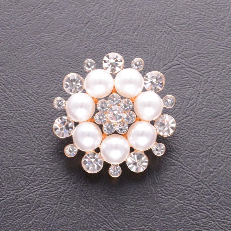 5Pcs Luxury Rhinestone Pearl Flower Shirts Buttons Fashion Bridal Wedding Dresses Decorative Buttons Sewing Apparel Accessories
