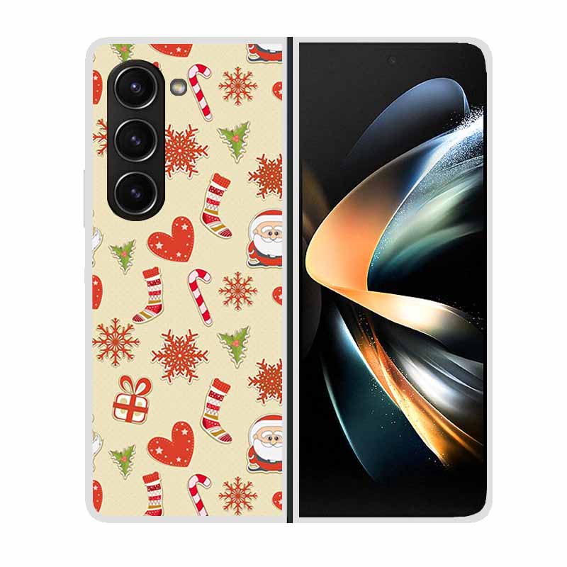 Christmas Cover For Samsung Galaxy Z Fold 5 5G Cases ZFold3 4 2 Clear Plastic Hard Back Cases For Samsung Z Fold 3 Phone Covers