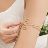 Spiral Upper Arm Cuff Bracelet, Minimalist Rhinestone Coil Open Arm Bangle Bracelet, Adjustable Arm Band Jewelry