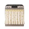 Lace Trim Oven Cover with Floral Print Decorative Dustproof Curtain for Kitchen Stove Protection and Appliance Enhancement