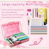 Pink Clear Large Plastic Hard Pencil Box Case for Girls Boys, Crayon Box for School Supplies and Office Supplies