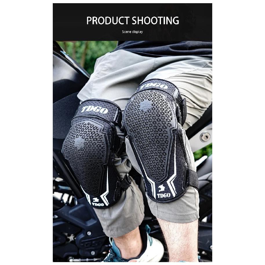 Ginocchiere Traspiranti in Rete per Moto per la Guida Estiva - Protezioni Regolabili con Design Ammortizzante, Leggere e Ventilate
