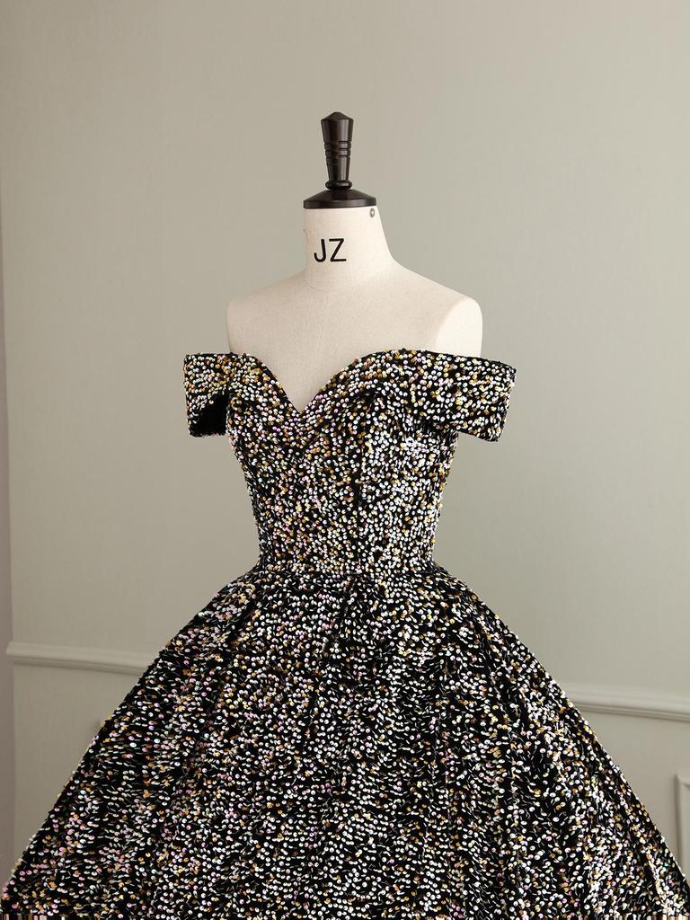Cross-border Shiny Pitaya Puffy Skirt Wedding & Evening Gown