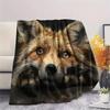 Black Fox pattern Flannel Blanket, High quality Comfortable for All Seasons, Home Decor, Warmth and Comfort, Perfect for Gifts.