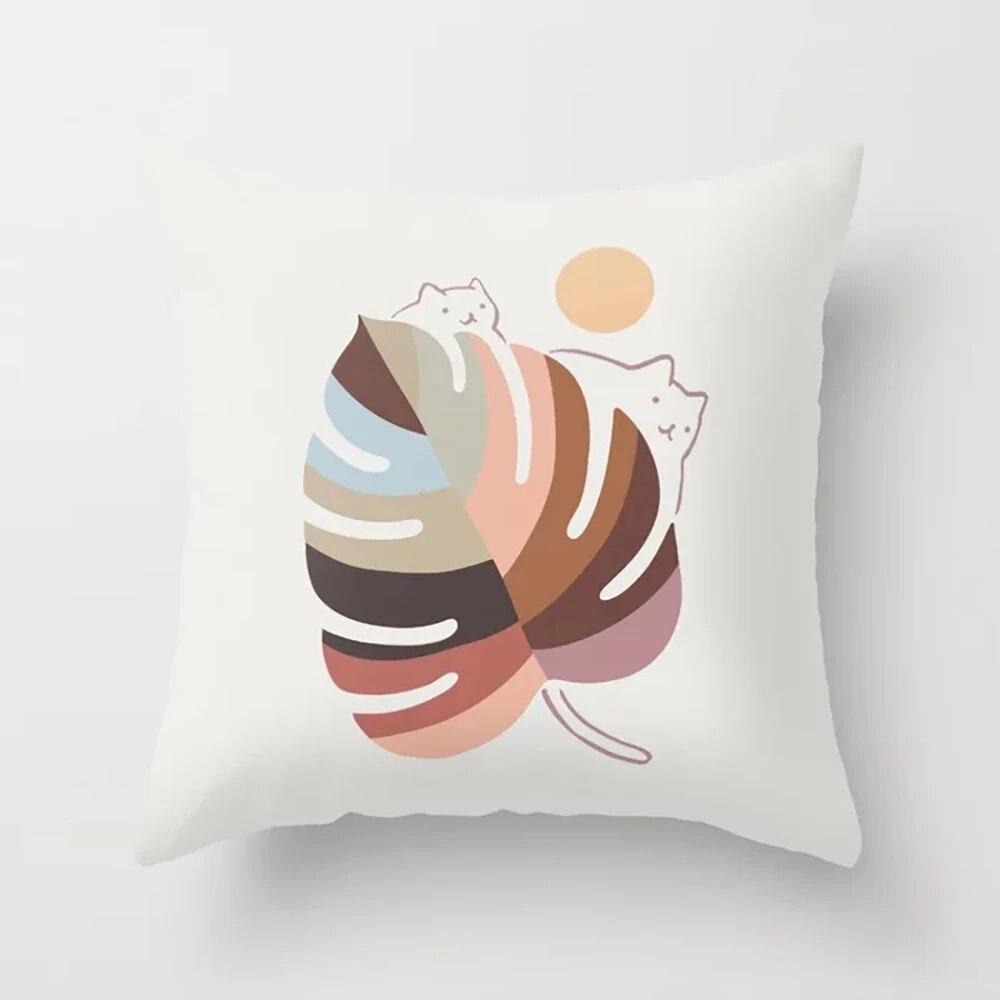 Home Decor Pillowcase Colorful Texture Alphabet Pattern Printed  for Bedroom Living Room