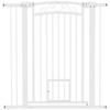 Adjustable Dog Gate with Extensions and Cat Door, 76-104x106cm, White
