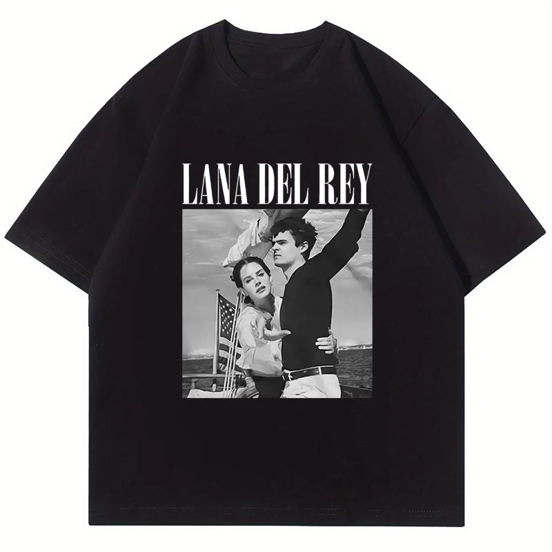 Sängerin Lana Del Rey Print T-Shirt Herren Damen Mode Hip Hop Streetwear Harajuku Kurzarm Übergröße T-Shirt Unisex Top 4XL