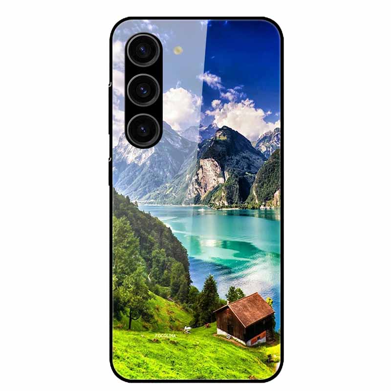For Samsung Galaxy S25 Plus Case Tempered Glass Hard Phone Cover for Samsung S25 Ultra 5G Back Cases for GalaxyS25 S 25 S25Plus