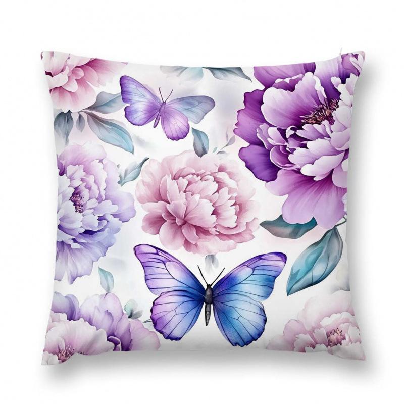 New Flower And Bird Pillow Cover Fresh Home Living Room Sofa Bed And Breakfast Bay Window Cushion Cover Premium
