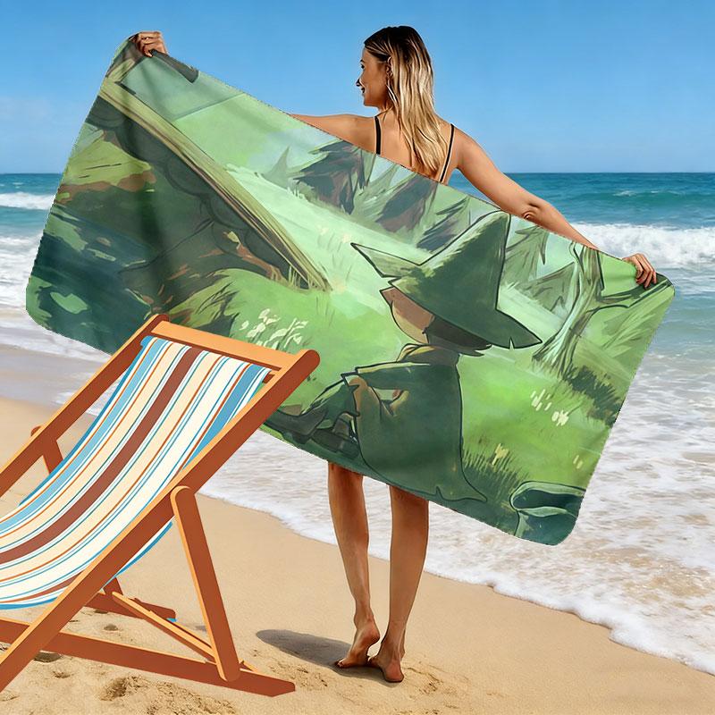 Snufkin Print Beach Towel, Large Soft Quick Dry Towel for Beach Camping Swimming